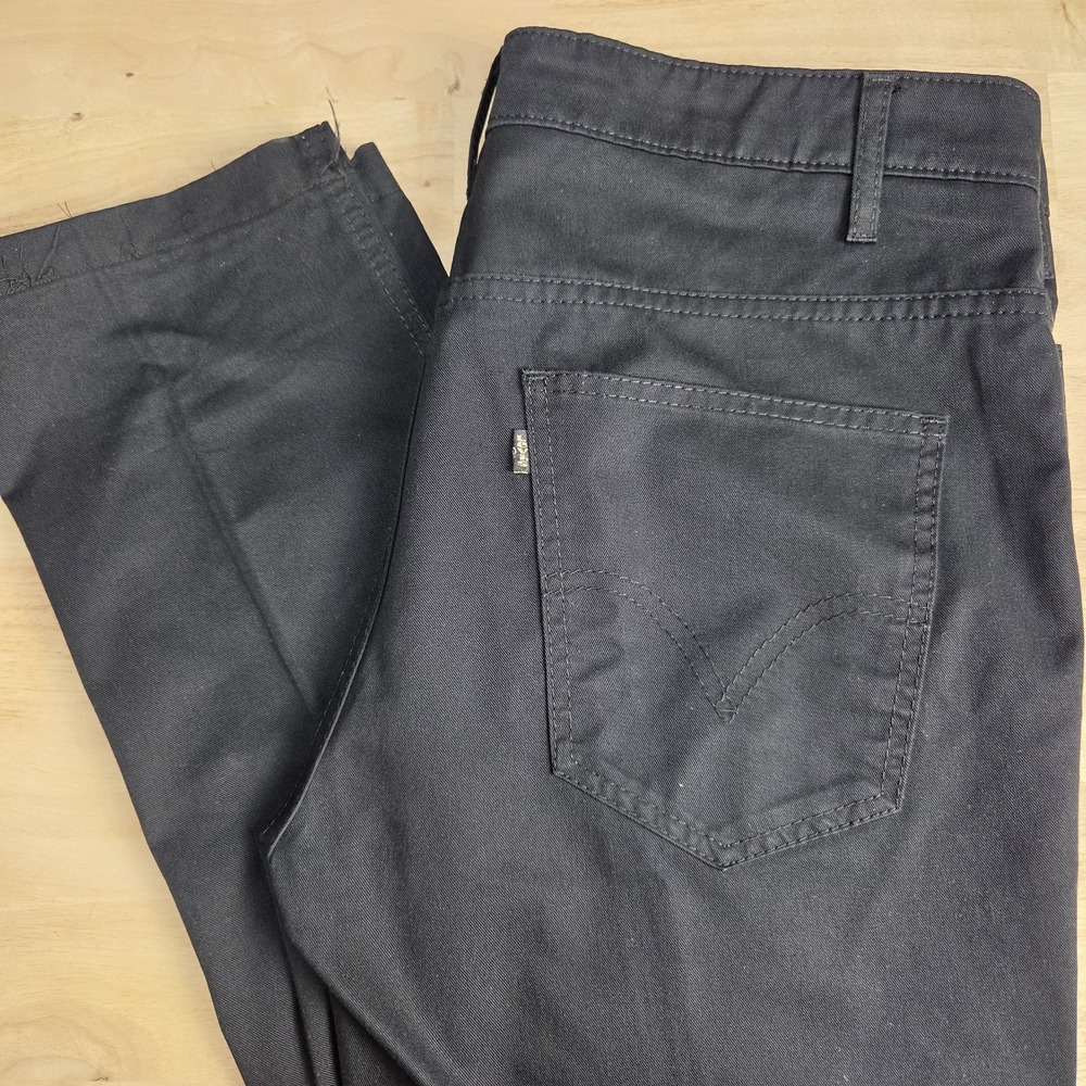 Levi's Sta-Prest Pants Mens 34x34 Black Slim Trousers 42234-0000 Mod